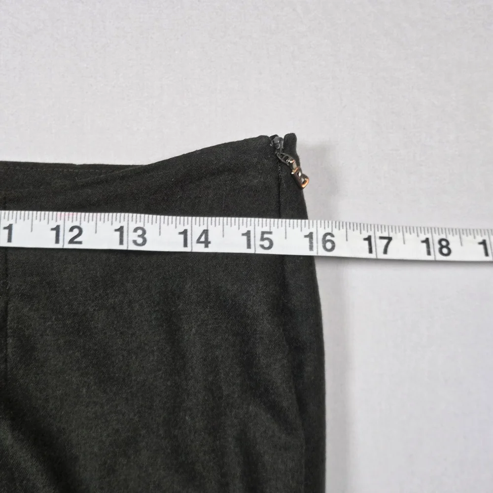 VTG Bogner Sz 10 Long Wool Cashmere Trousers Grey Straight Leg Y2K - Picture 10 of 12